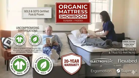 Adjustable beds & high-low hospital beds with certified organic latex mattresses